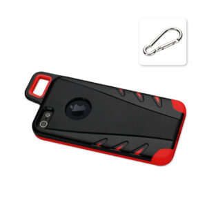 REIKO IPHONE 5/5S/SE DROPPROOF WORKOUT HYBRID CASE WITH HOOK IN BLACK RED - Image 2