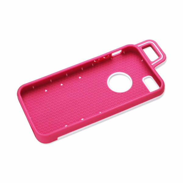 REIKO IPHONE 5/5S/SE DROPPROOF WORKOUT HYBRID CASE WITH HOOK IN WHITE PINK - Image 3