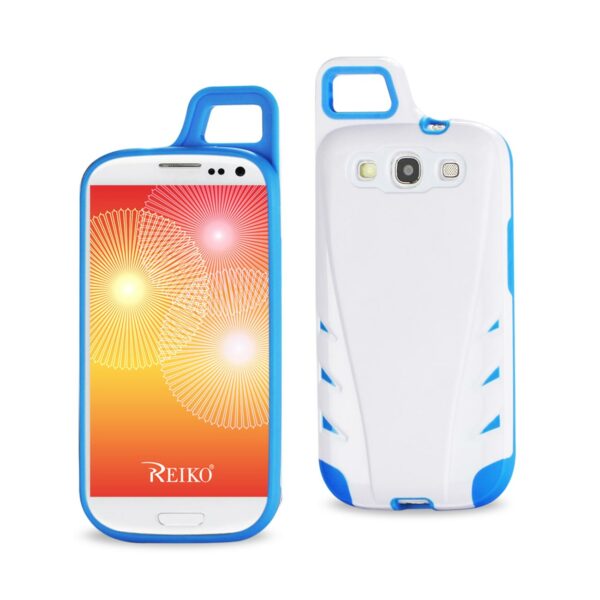 REIKO SAMSUNG GALAXY S3 DROPPROOF WORKOUT HYBRID CASE WITH HOOK IN WHITE NAVY