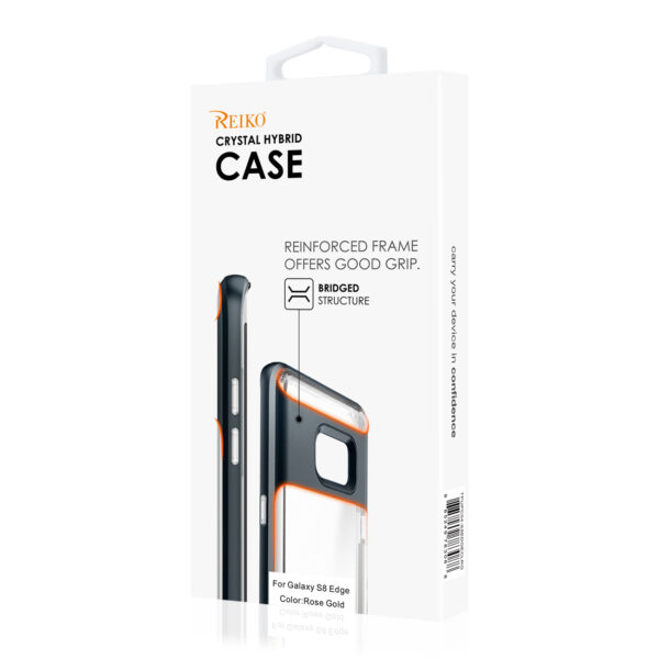 REIKO SAMSUNG GALAXY S8 EDGE/ S8 PLUS TRANSPRANT BUMPER CASE WITH KICKSTAND IN CLEAR ROSE GOLD - Image 4