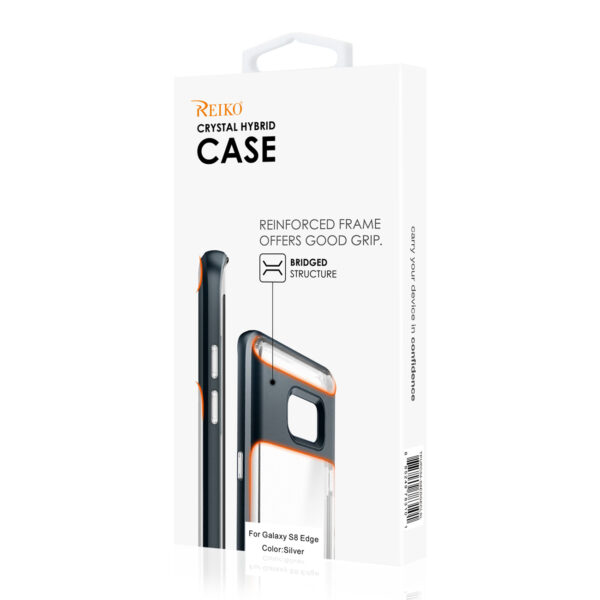 REIKO SAMSUNG GALAXY S8 EDGE/ S8 PLUS TRANSPARENT BUMPER CASE WITH KICKSTAND AND MATTE INNER FINISH IN CLEAR SILVER - Image 4