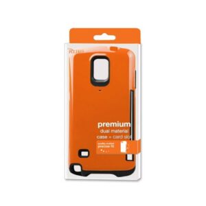 REIKO SAMSUNG GALAXY NOTE 4 CANDY SHIELD CASE WITH CARD HOLDER IN ORANGE - Image 4
