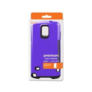 REIKO SAMSUNG GALAXY NOTE 4 CANDY SHIELD CASE WITH CARD HOLDER IN PURPLE - Image 4