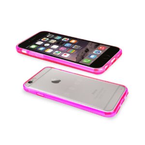 REIKO IPHONE 6 CLEAR BACK FRAME BUMPER CASE IN PINK - Image 2