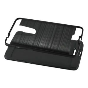 Reiko Coolpad REVVL Plus Hybrid Metal Brushed Texture Case In Black - Image 3