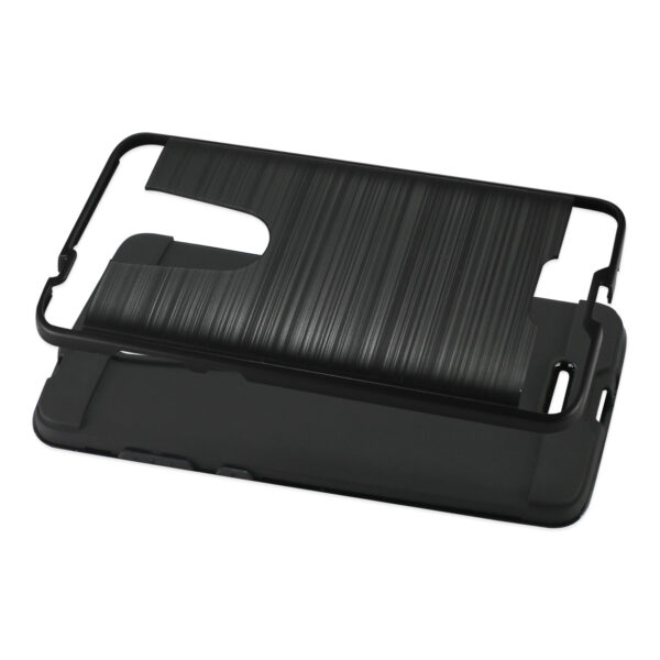 Reiko Coolpad REVVL Plus Hybrid Metal Brushed Texture Case In Black - Image 3