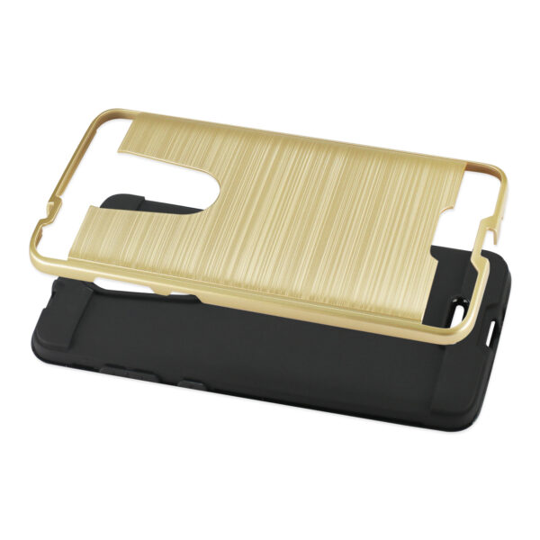Reiko Coolpad REVVL Plus Hybrid Metal Brushed Texture Case In Gold - Image 3