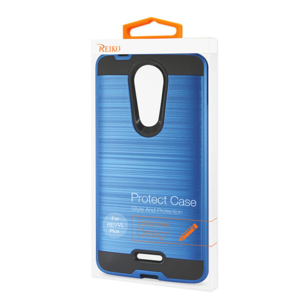 Reiko Coolpad REVVL Plus Hybrid Metal Brushed Texture Case In Navy - Image 4
