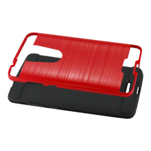 Reiko Coolpad REVVL Plus Hybrid Metal Brushed Texture Case In Red - Image 3