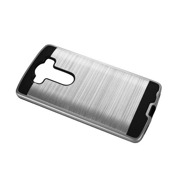 REIKO LG V10 HYBRID METAL BRUSHED TEXTURE CASE IN SILVER - Image 3