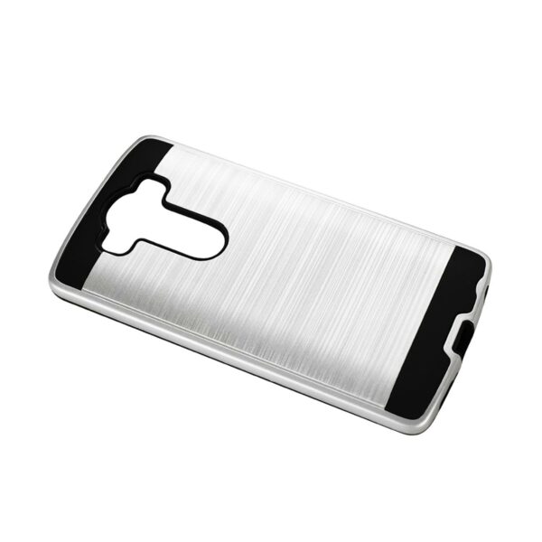 REIKO LG V10 HYBRID METAL BRUSHED TEXTURE CASE IN WHITE - Image 3