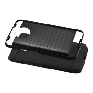 Reiko Motorola Moto E4 Plus Hybrid Metal Brushed Texture Case In Black - Image 3