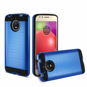 Reiko Motorola Moto E4 Plus Hybrid Metal Brushed Texture Case In Navy - Image 2
