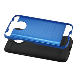 Reiko Motorola Moto E4 Plus Hybrid Metal Brushed Texture Case In Navy - Image 3