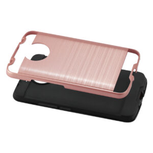 Reiko Motorola Moto E4 Plus Hybrid Metal Brushed Texture Case In Rose Gold - Image 3