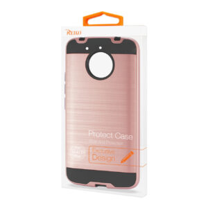 Reiko Motorola Moto E4 Plus Hybrid Metal Brushed Texture Case In Rose Gold - Image 4