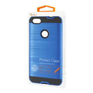 Reiko ZTE Blade X / Z965 Hybrid Metal Brushed Texture Case In Navy - Image 4