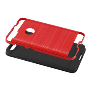 Reiko ZTE Blade X / Z965 Hybrid Metal Brushed Texture Case In Red - Image 3