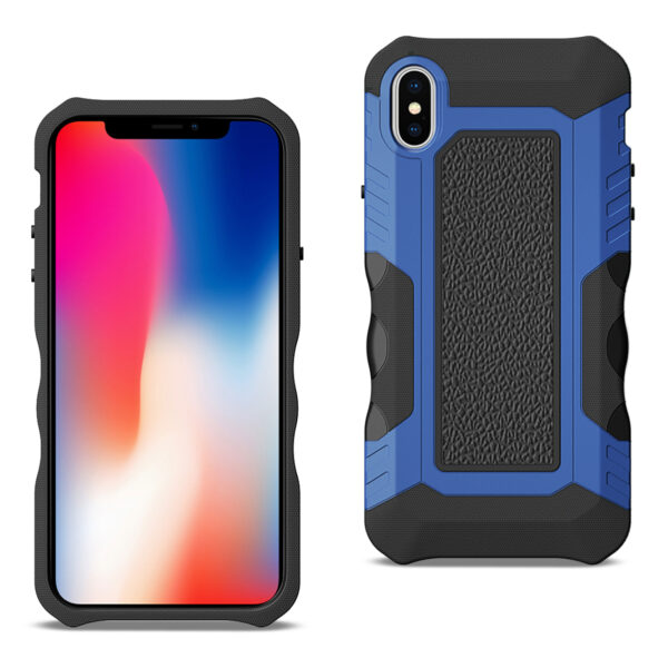 APPLE IPHONE X Slim Shockproof Protective Anti-Slip Heavy duty Case In Black/Blue