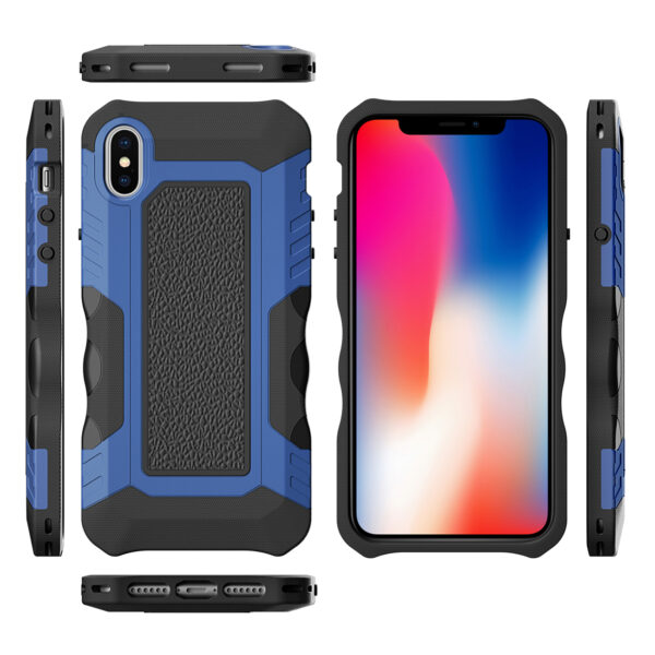 APPLE IPHONE X Slim Shockproof Protective Anti-Slip Heavy duty Case In Black/Blue - Image 2