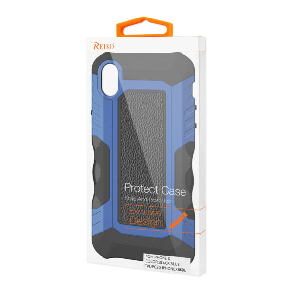 APPLE IPHONE X Slim Shockproof Protective Anti-Slip Heavy duty Case In Black/Blue - Image 4