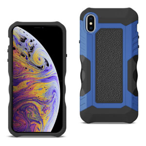 APPLE IPHONE XS MAX Slim Shockproof Protective Anti-Slip Heavy duty Case In Black/Blue