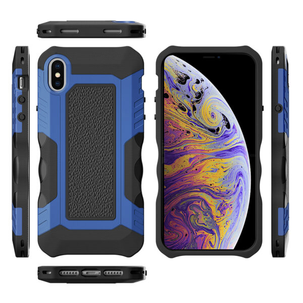 APPLE IPHONE XS MAX Slim Shockproof Protective Anti-Slip Heavy duty Case In Black/Blue - Image 2