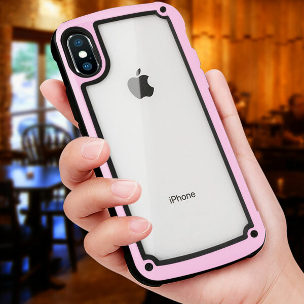 Reiko APPLE IPHONE XS MAX Heavy Duty Rugged Shockproof Full Body Case In Pink/Clear - Image 2