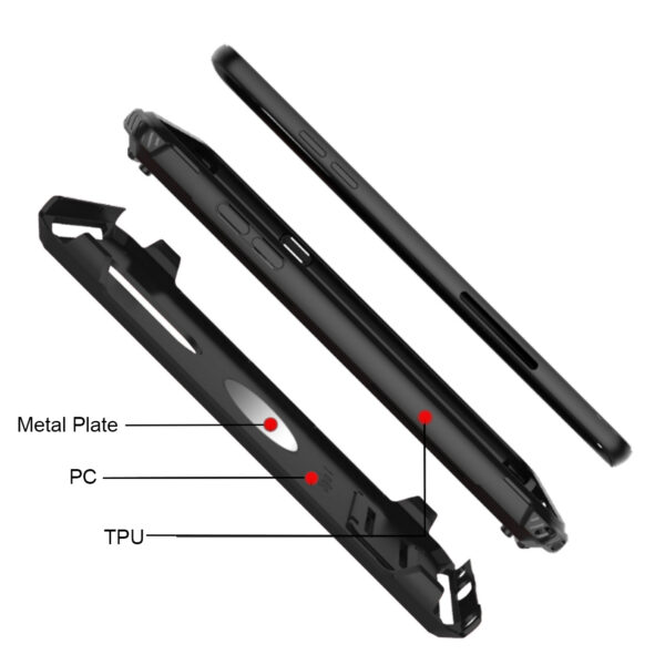 LG STYLO 4 Case With Kickstand In Black - Image 4