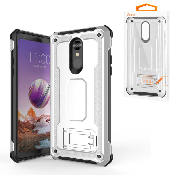 LG STYLO 4 Case With Kickstand In Silver
