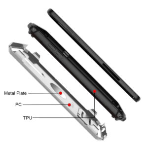 LG STYLO 4 Case With Kickstand In Silver - Image 4