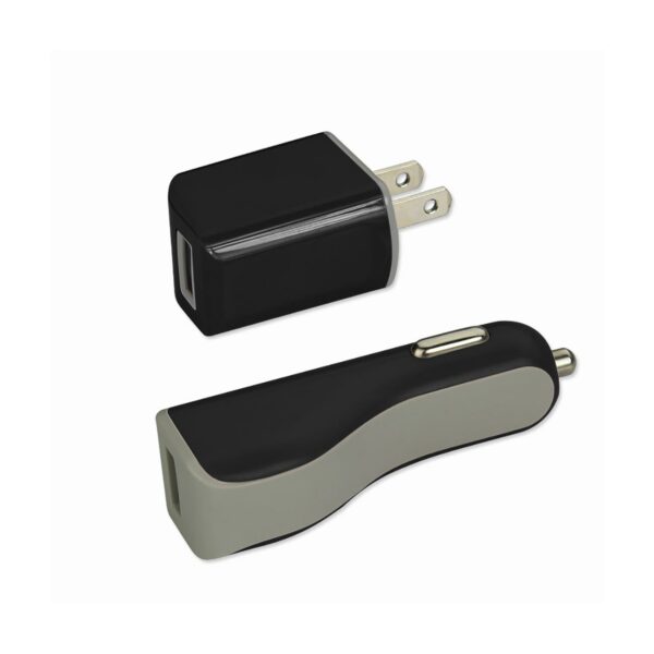REIKO IPHONE 4G 1 AMP 3-IN-1 CAR CHARGER WALL ADAPTER WITH CABLE IN BLACK - Image 2