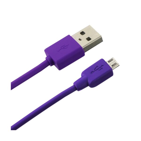 REIKO MICRO 1 AMP 3-IN-1 CAR CHARGER WALL ADAPTER WITH USB CABLE IN PURPLE - Image 3