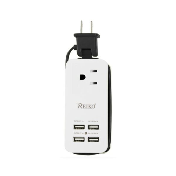 Reiko 4.1Amp 4 Usb Home Wall Charging Station In Black