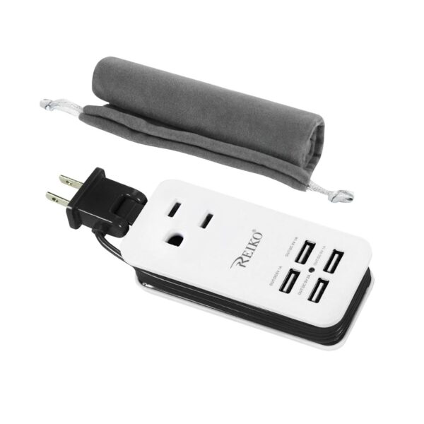 Reiko 4.1Amp 4 Usb Home Wall Charging Station In Black - Image 2
