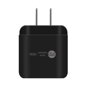 20W Power Delivery Travel Wall Charger Adapter with Dual Ports of USB and Type-C In Black - Image 4