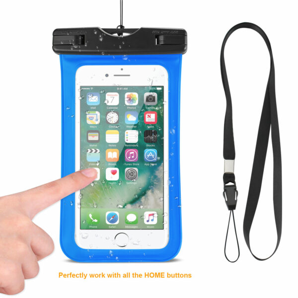 REIKO WATERPROOF CASE FOR IPHONE 6 PLUS/ 6S PLUS/ 7 PLUS OR 5.5 INCH DEVICES WITH WRIST STRAP IN BLUE - Image 2