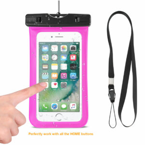 REIKO WATERPROOF CASE FOR IPHONE 6 PLUS/ 6S PLUS/ 7 PLUS OR 5.5 INCH DEVICES WITH WRIST STRAP IN PINK - Image 2