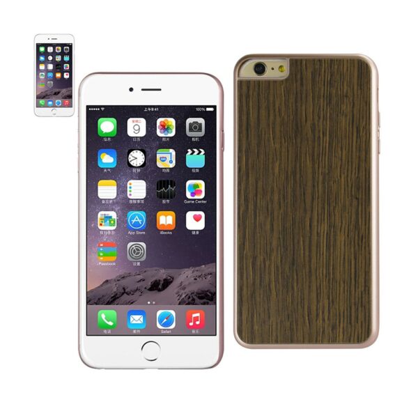 REIKO IPHONE 6 PLUS WOOD GRAIN SLIM SNAP ON CASE IN RED GOLD