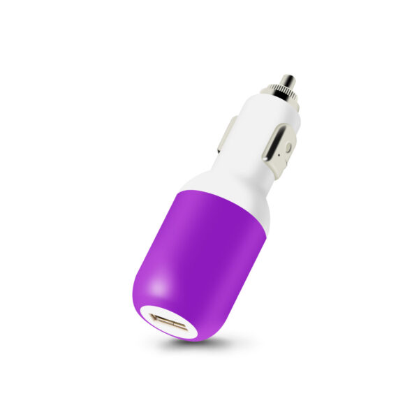 REIKO IPHONE 4G 1 AMP USB CAR CHARGER WITH CABLE IN PURPLE