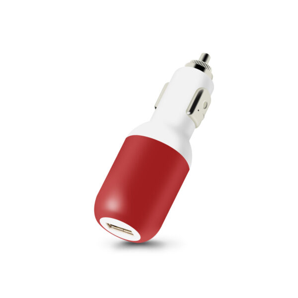 REIKO IPHONE 4G 1 AMP USB CAR CHARGER WITH CABLE IN RED
